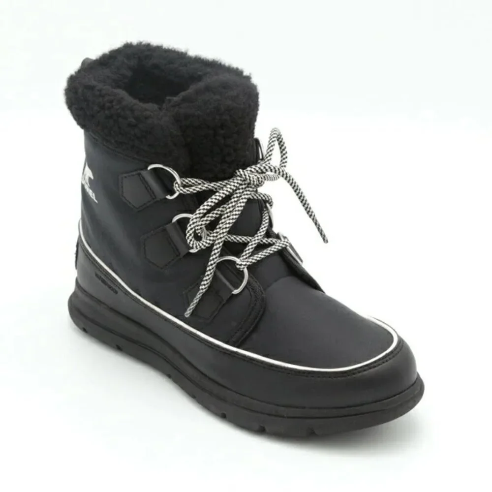 Sorel Women's Black Explorer Carnival NL3040-010 Ankle‎ Winter Boot Size 9
